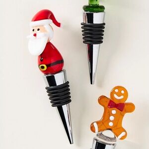 Anthropologie Icon Glass Wine Stopper - Santa